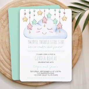 Twinkle Twinkle Ster en Wolk Groen Geslacht Reveal Kaart