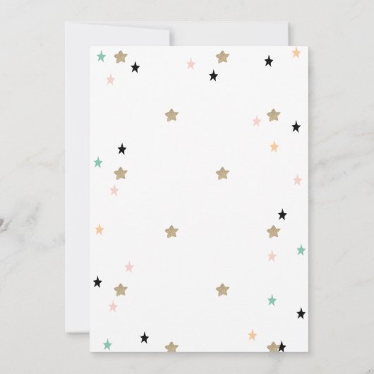 Twinkle Twinkle, Swan Flowers Baby shower Kaart (Achterkant)