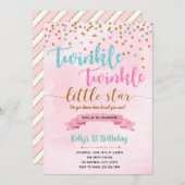 Twinkle Twinkle verjaardagskaart Kaart (Voorkant / Achterkant)