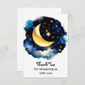 Twinkling Celestial Magic Boy Baby shower Bedankkaart (Voorkant / Achterkant)