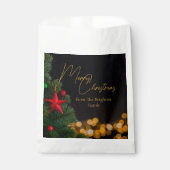 Twinkling Gold Lights Modern Vrolijk Kerstfeest Bedankzakje (Voorkant)