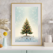 Twinkling Lights Christmas Tree Poster