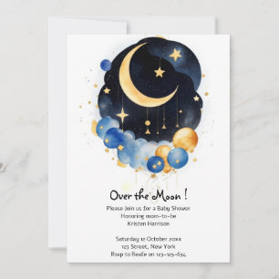 Twinkling Sky Baby shower Moon & Stars Thema Kaart