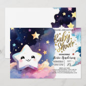Twinkling Stardust Soiree Baby shower Kaart (Voorkant / Achterkant)