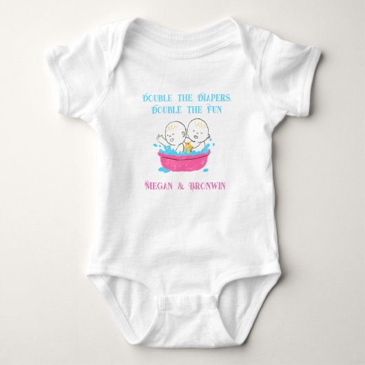 Twinnies Dubbele Trouble in de Tub Romper (Voorkant)