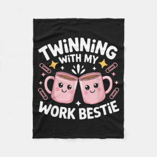 Twinning met mijn beste werk vriendin Funny Work v Fleece Deken