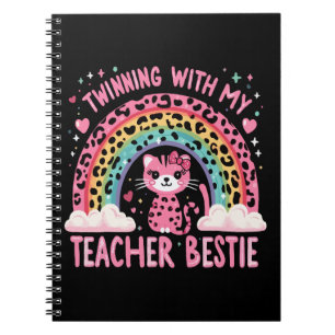 Twinning Met Mijn Leraar Bestie Rainbow Kat Lover Notitieboek