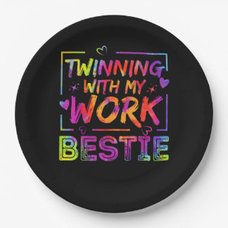Twinning met mijn werk Bestie Spirit Week Best Fir Papieren Bordje