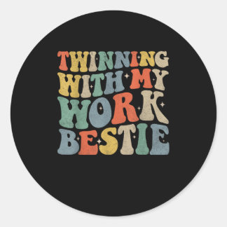 Twinning met mijn werk Bestie Spirit Week Best Fir Ronde Sticker