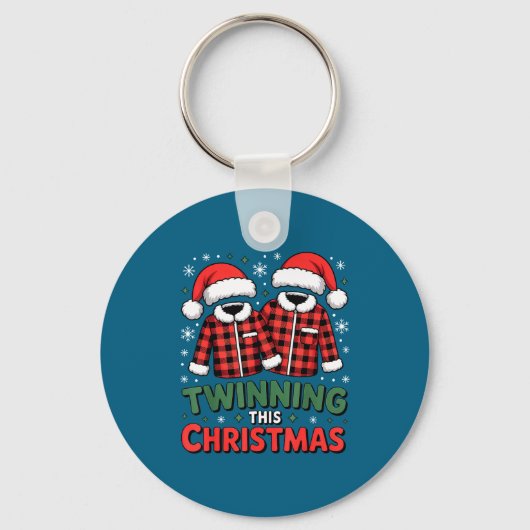 Twinning This Christmas Matching Family Holiday  Sleutelhanger (Voorkant)