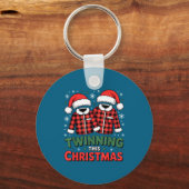 Twinning This Christmas Matching Family Holiday  Sleutelhanger (Voorkant)