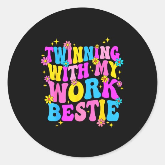 Twinning With My Work Ie Srit Week Friend Twin  Ronde Sticker (Voorkant)