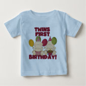 Twins 1e Verjaardag - Jongens T-shirts en geschenk (Voorkant)