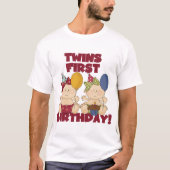 Twins 1e Verjaardag - Meisjes Tshirts en geschenke (Voorkant)