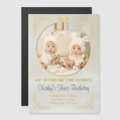 twins 1er anniversaire invitations (Devant / Derrière)