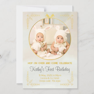 twins 1er anniversaire invitations