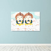 Twins 2013 canvas afdruk (Insitu (Houten vloer))