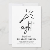 Twins 8e Anniversaire Fête Invitation (Devant)