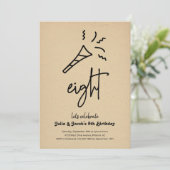 Twins 8e verjaardag Party uitnodiging (Staand voorkant)