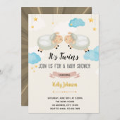 Twins agneau douche de mouton invitation (Devant / Derrière)