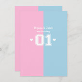 Twins Athletic 01 1e verjaardag uitnodigingen (Voorkant / Achterkant)