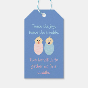 Twins Babies = Twee keer het Joy Poem Cadeaulabel