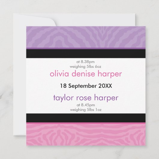 TWINS BABY AANKONDIGING :: Harmony (Achterkant)