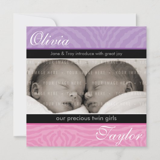 TWINS BABY AANKONDIGING :: Harmony (Voorkant)