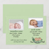 Twins Baby Announcement-kaarten Aankondiging (Voorkant / Achterkant)