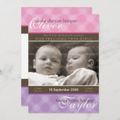 TWINS BABY BEDANKT :: harmonie 4P (Voorkant / Achterkant)