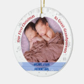 Twins Baby Boys 1e Kerstmis achter-grootouders Fot Keramisch Ornament (Links)