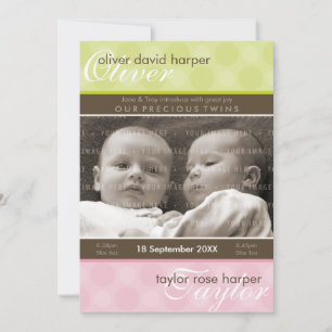 TWINS BABY DANK U :: harmonie 2P Aankondiging