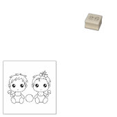 Twins Baby Jongen Meisje 1x1 Rubberstempel (Gestempeld)