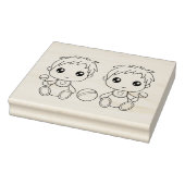 Twins Baby Jongens Kleurplaat Rubberstempel (Stempel)