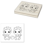 Twins Baby Jongens Kleurplaat Rubberstempel (Gestempeld)
