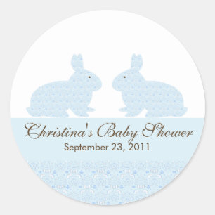 Twins Baby Konijnenkonijn Baby shower Sticker