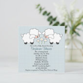 Twins Baby Lambs Baby Shower Invitations Garçons (Debout devant)