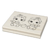 Twins Baby Meisjes Kleurplaat Rubberstempel (Stempel)