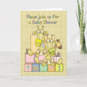 Twins Baby shower - Baby shower kaart voor tweelin