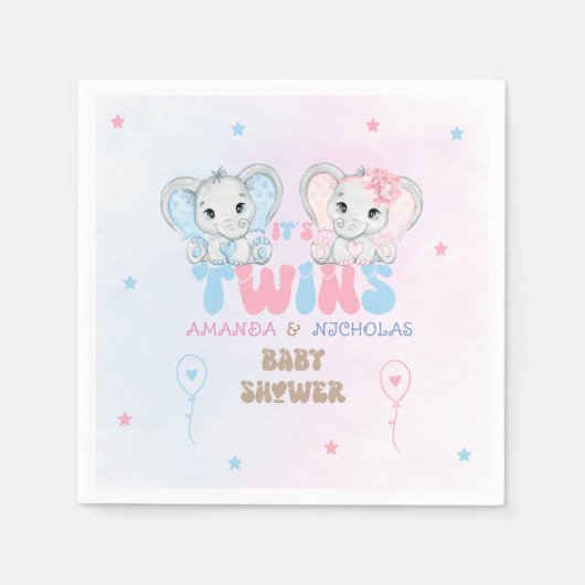 Twins Baby shower Boy Girl Servet (Voorkant)