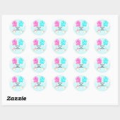 Twins Baby shower Classic Round Sticker (Vel)