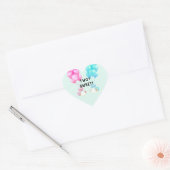 Twins Baby shower Heart Sticker (Envelop)