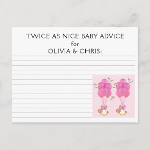 Twins Baby shower Ideeën Advieskaart