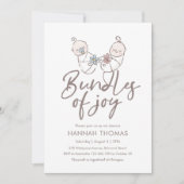 Twins Baby shower Invitation garçon et fille (Devant)