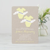 Twins Baby shower Invitation Kaart (Staand voorkant)