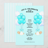 Twins Baby shower Invitation Kaart (Voorkant / Achterkant)