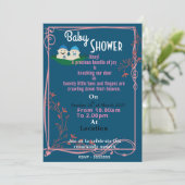 Twin's baby shower Invitation Kaart (Staand voorkant)