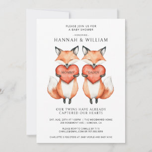 Twins Baby shower Invitation Kaart