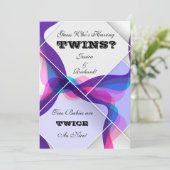 Twins Baby shower Invitation Kaart (Staand voorkant)