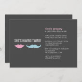 Twins Baby shower Kaart (Voorkant / Achterkant)